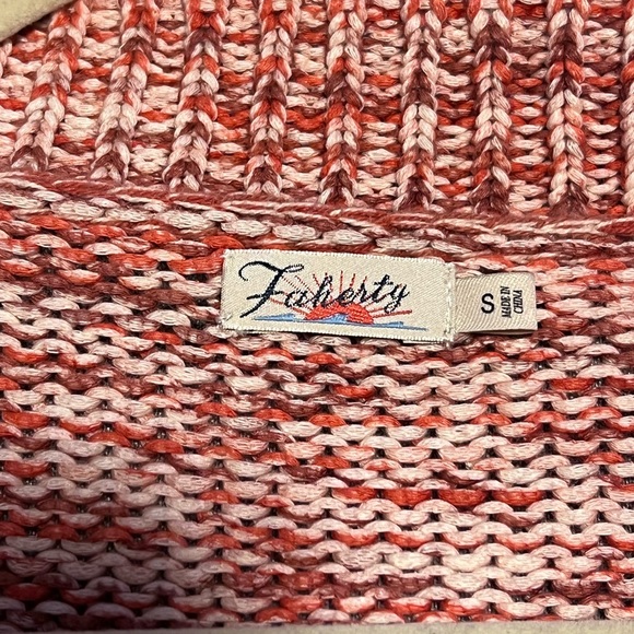 Faherty Las Olas Cardigan in Pink Sky Spacedye Chunky Knit S - Picture 6 of 6